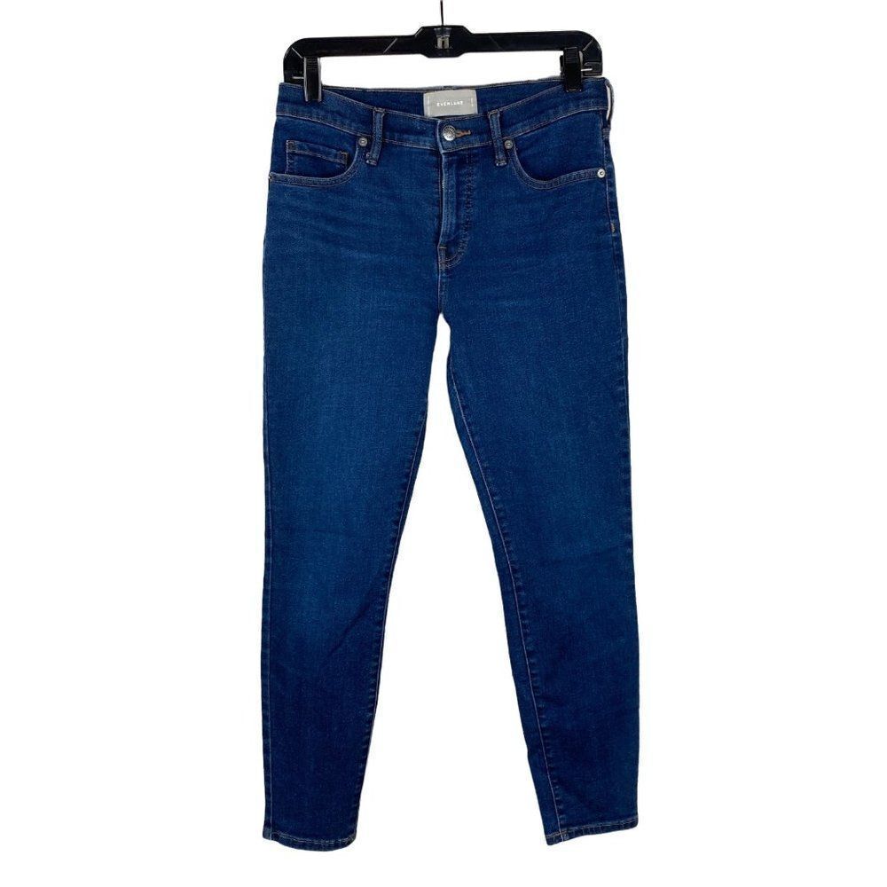 Everlane The Authentic Stretch Mid-Rise Skinny Ankle Jeans Size 29 Blue Stretch - Picture 2 of 9